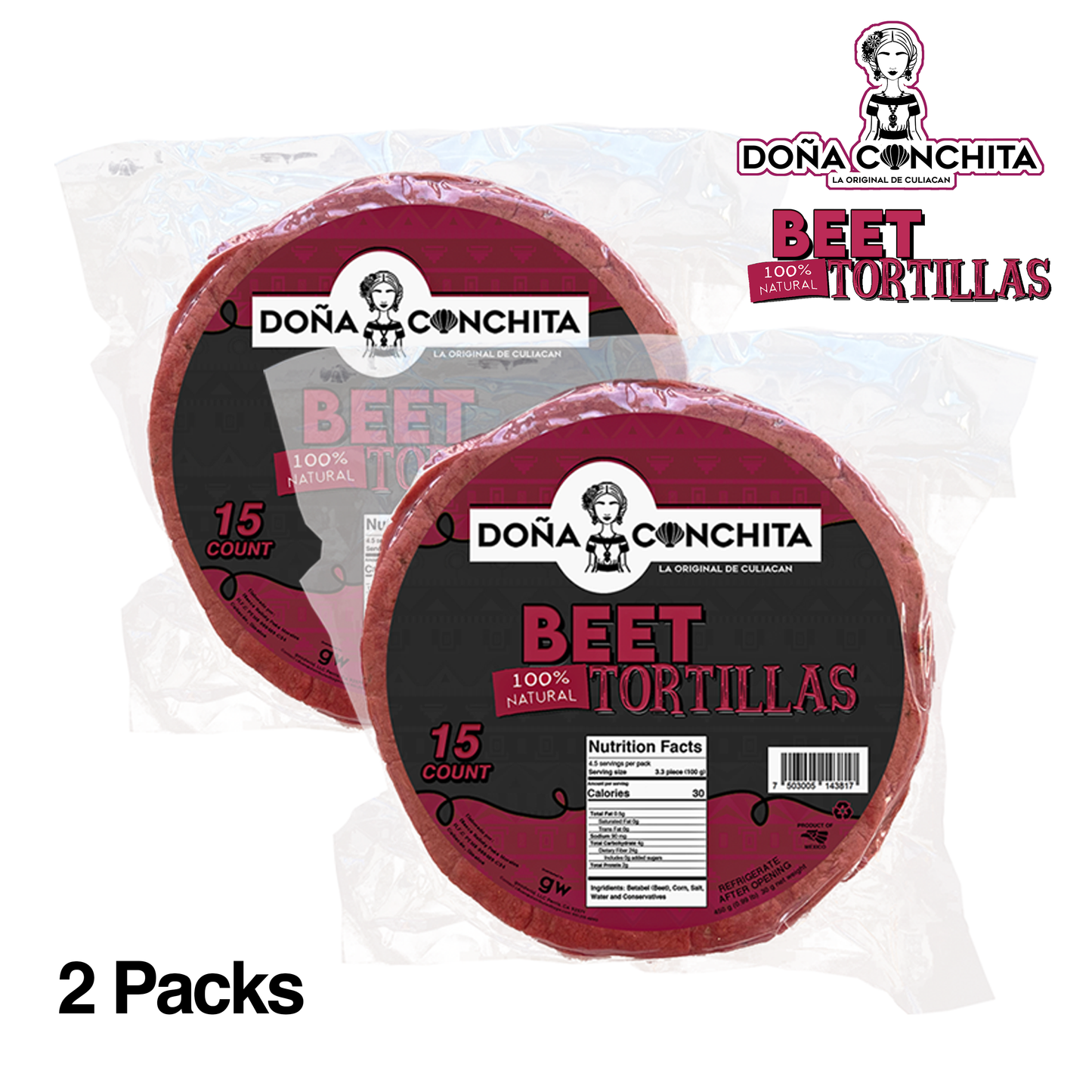 Doña Conchita Beet Tortillas 2 Pack