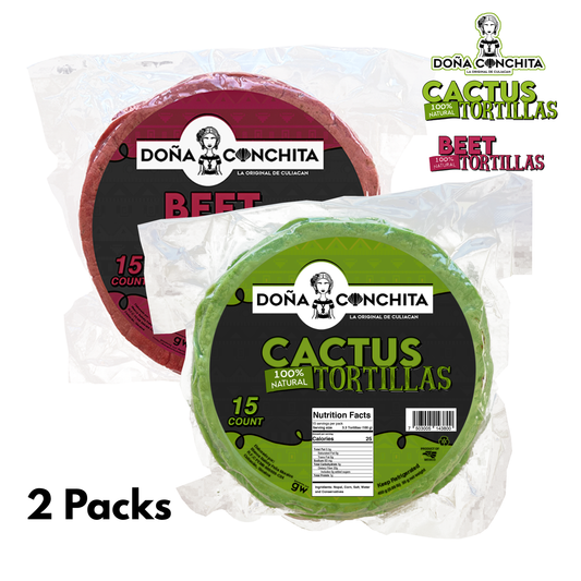 Doña Conchita Cactus and Beet Tortillas 2 Pack Bundle