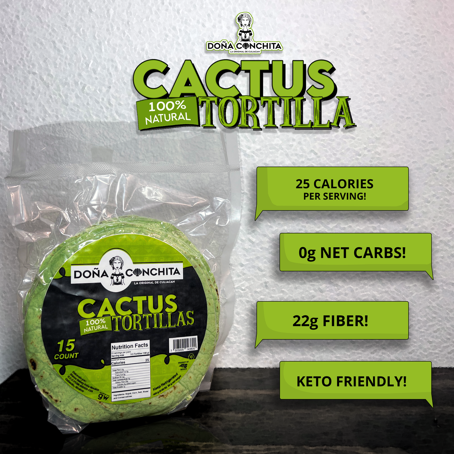 Doña Conchita Cactus Tortillas 4 Pack