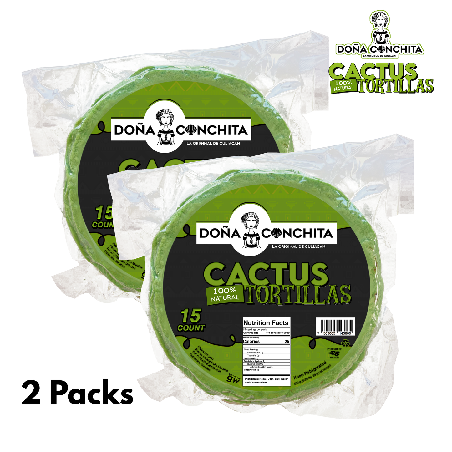 Doña Conchita Cactus Tortillas 2 Pack